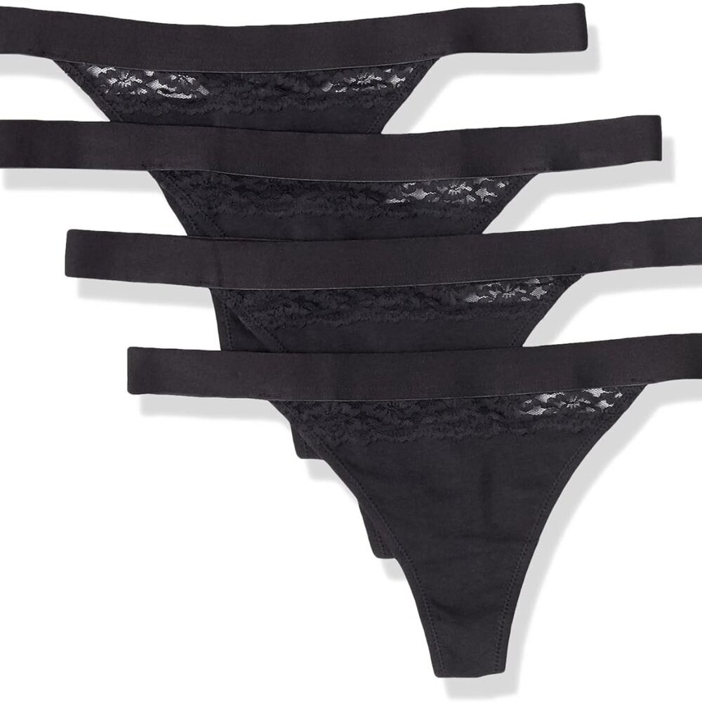Black Thong Underwear- Pack of 4